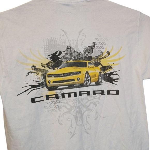 Chevrolet Camaro White Graphic Racing T-Shirt High Cotton Size Large - Picture 4 of 5